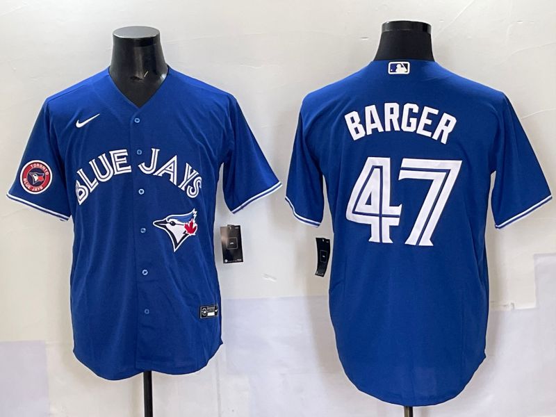Men Toronto Blue Jays #47 Barger Blue Game 2025 Nike MLB Jersey style 006